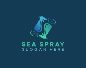 Spray Sanitation Cleaning logo design