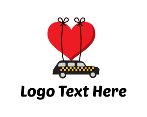 Airport Taxi - Taxi Cab Love Heart logo design