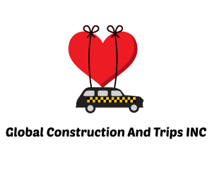 Transport - Taxi Cab Love Heart logo design