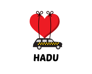 Taxi Cab Love Heart logo design