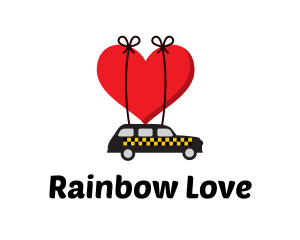 Taxi Cab Love Heart logo design