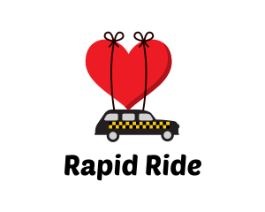 Cab - Taxi Cab Love Heart logo design