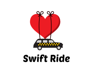 Taxi Cab Love Heart logo design