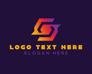 Interlocking - Colorful Tech Symbol logo design