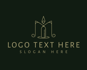 Lenten - Candle Light Decor Letter M logo design