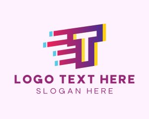 Moving - Speedy Motion Letter T logo design
