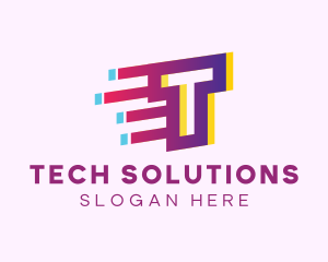 Digital Agency - Speedy Motion Letter T logo design