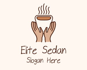 Hot Coffee Cup Hands Logo