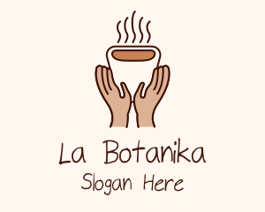 Hot Coffee Cup Hands Logo