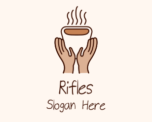 Hot Coffee Cup Hands Logo