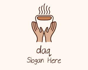 Hot Coffee Cup Hands Logo