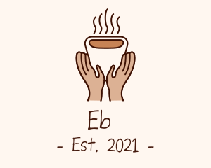 Coffee Shop - Hot Coffee Cup Hands logo design