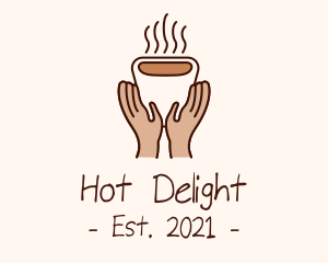 Hot Coffee Cup Hands logo design