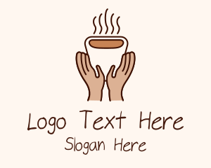 Hot Coffee Cup Hands Logo