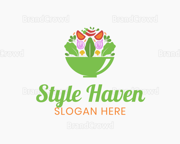 Salad Food Restaurant Logo