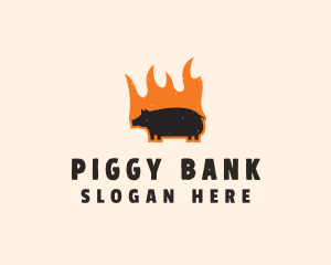 Pig - Flame Grill Pig logo design