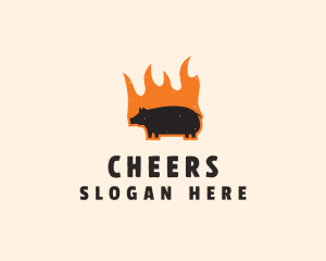 Grilling - Flame Grill Pig logo design