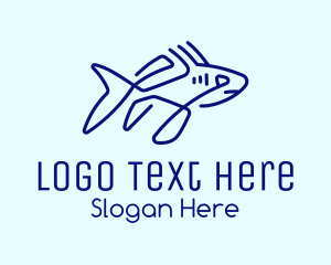 Ocean Park - Blue Shark Monoline logo design