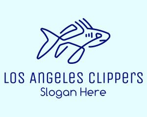 Animal - Blue Shark Monoline logo design