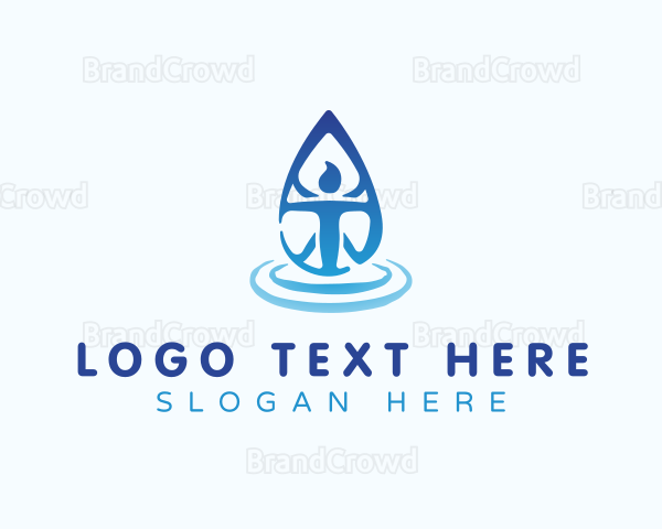 Human Body Water Droplet Logo