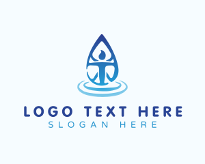 Aqua - Human Body Water Droplet logo design