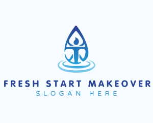 Human Body Water Droplet logo design