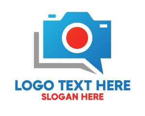 Photograph - Blue Camera Chat logo design