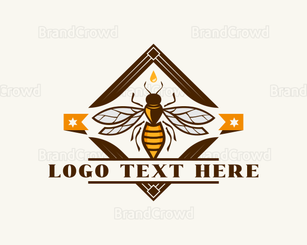 Honeycomb Wasp Bee Logo