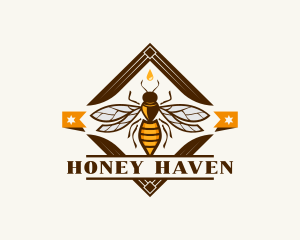  Honeycomb Wasp Bee logo design