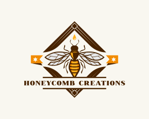  Honeycomb Wasp Bee logo design
