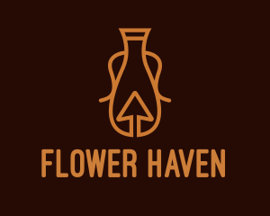 Arrow Flower Vase  logo design