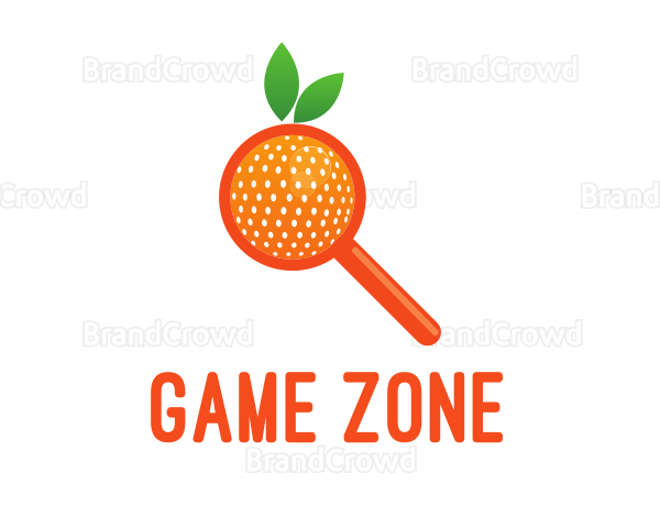 Orange Magnifying Glass Logo