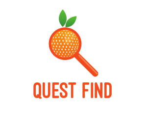 Orange Magnifying Glass logo design