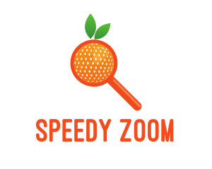 Zoom - Orange Magnifying Glass logo design