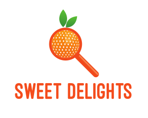 Orange Magnifying Glass logo design