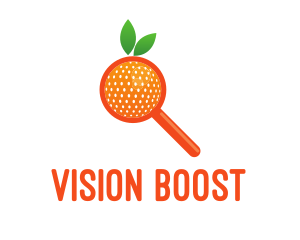 Orange Magnifying Glass logo design