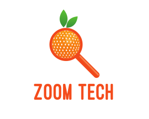 Zoom - Orange Magnifying Glass logo design