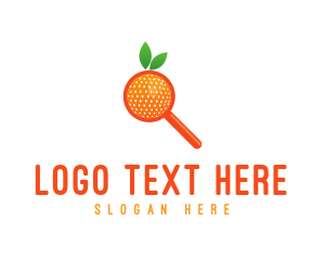 Zoom - Orange Magnifying Glass logo design