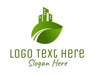 Town - Green City Leaf logo design