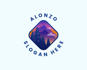 Mountain Outdoor Destination Trekking  logo design