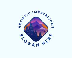 Mountain Outdoor Destination Trekking  logo design