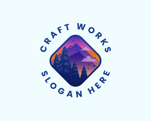 Mountain Outdoor Destination Trekking  logo design