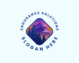 Mountain Outdoor Destination Trekking  logo design