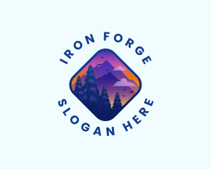 Mountain Outdoor Destination Trekking  logo design