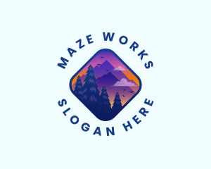 Mountain Outdoor Destination Trekking  logo design