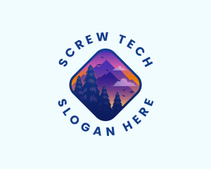 Mountain Outdoor Destination Trekking  logo design