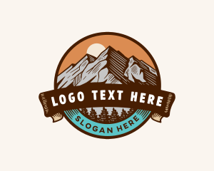 Trees - Mountain Summit Adventure logo design