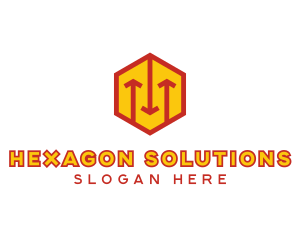 Hexagon Logistics Arrow logo design