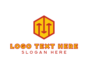 Parcel - Hexagon Logistics Arrow logo design