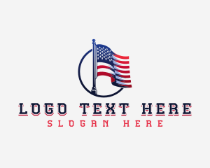 Map - Patriotic American Flag logo design